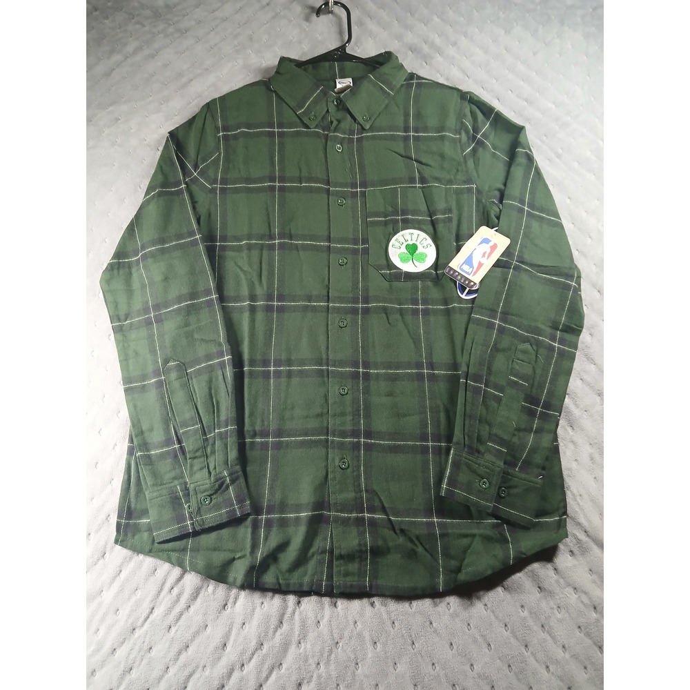 Concepts Sport NBA Boston Celtics Plaid Flannel Shirt Green Black Mens Small NWT